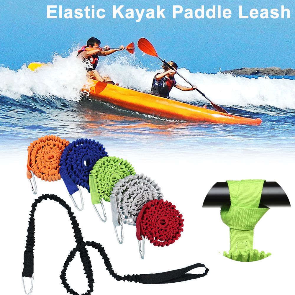 Fishing Kayak Paddle Leash - Einstellbare elastische Kajak Kanu Paddel Leine
