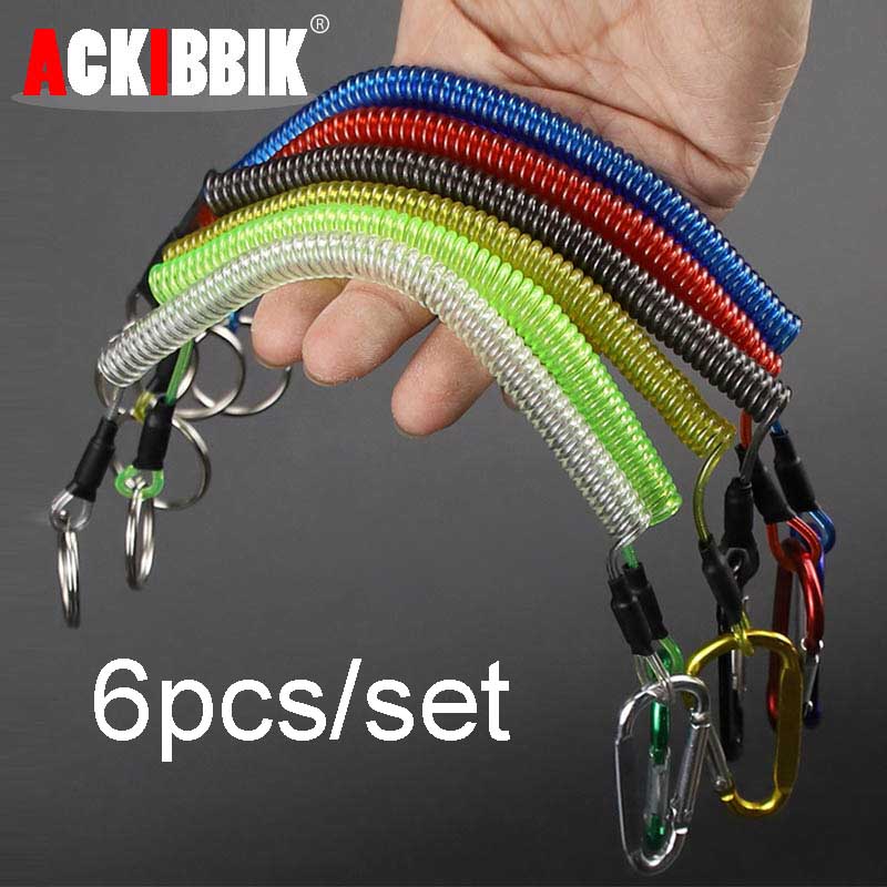 Fishing Kayak Paddle Leash - Ackibbik 6 Stück Angel-Lanyard mit Karabiner,