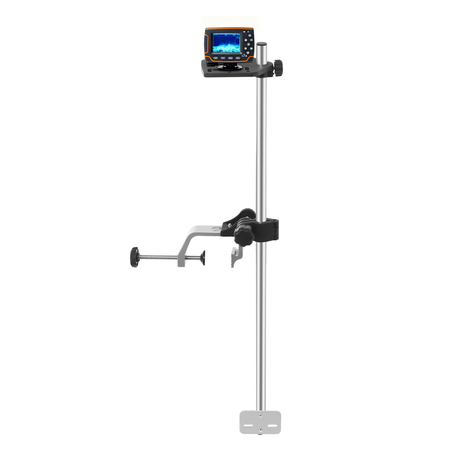 Fishing Kayak Fish Finder Mount - Tragbare Fischfinder-Transducer-Halterung, CNC-gefräste Aluminiumlegierung, Nylonhalterung, 3,15