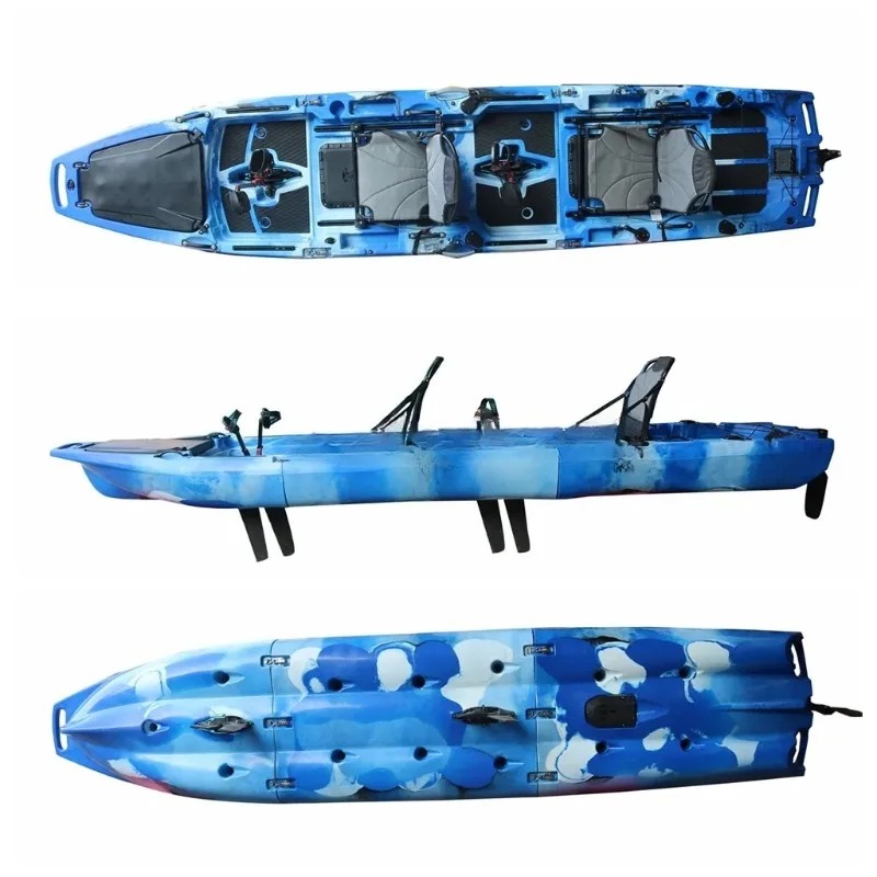 Fishing Kayak Sit In - 2-Sitzer Sit-on-Top Modulares Pedal- & Elektro-Angelkajak