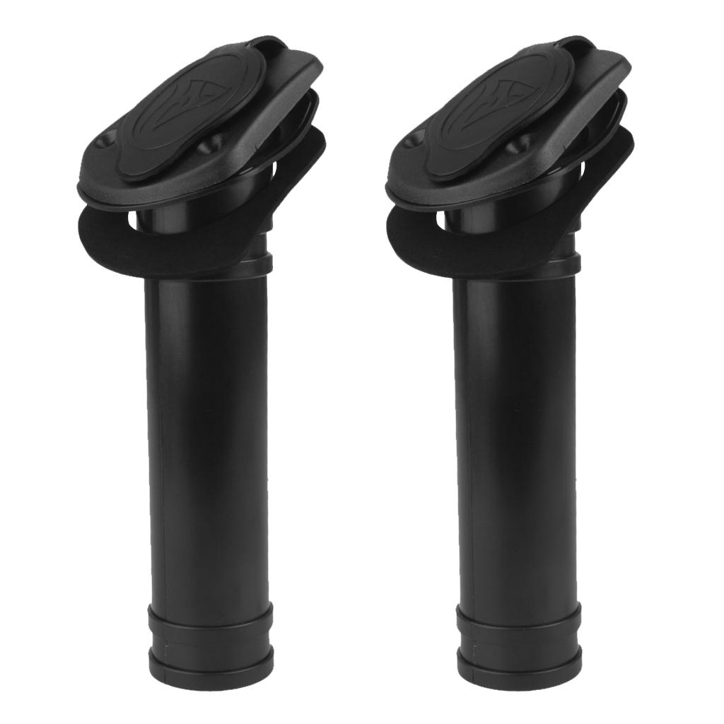 Fishing Kayak Rod Holder - Schwarze Nylon-Bootsrutenhalterung, Einbau-Rutenhalter mit Abdeckung und