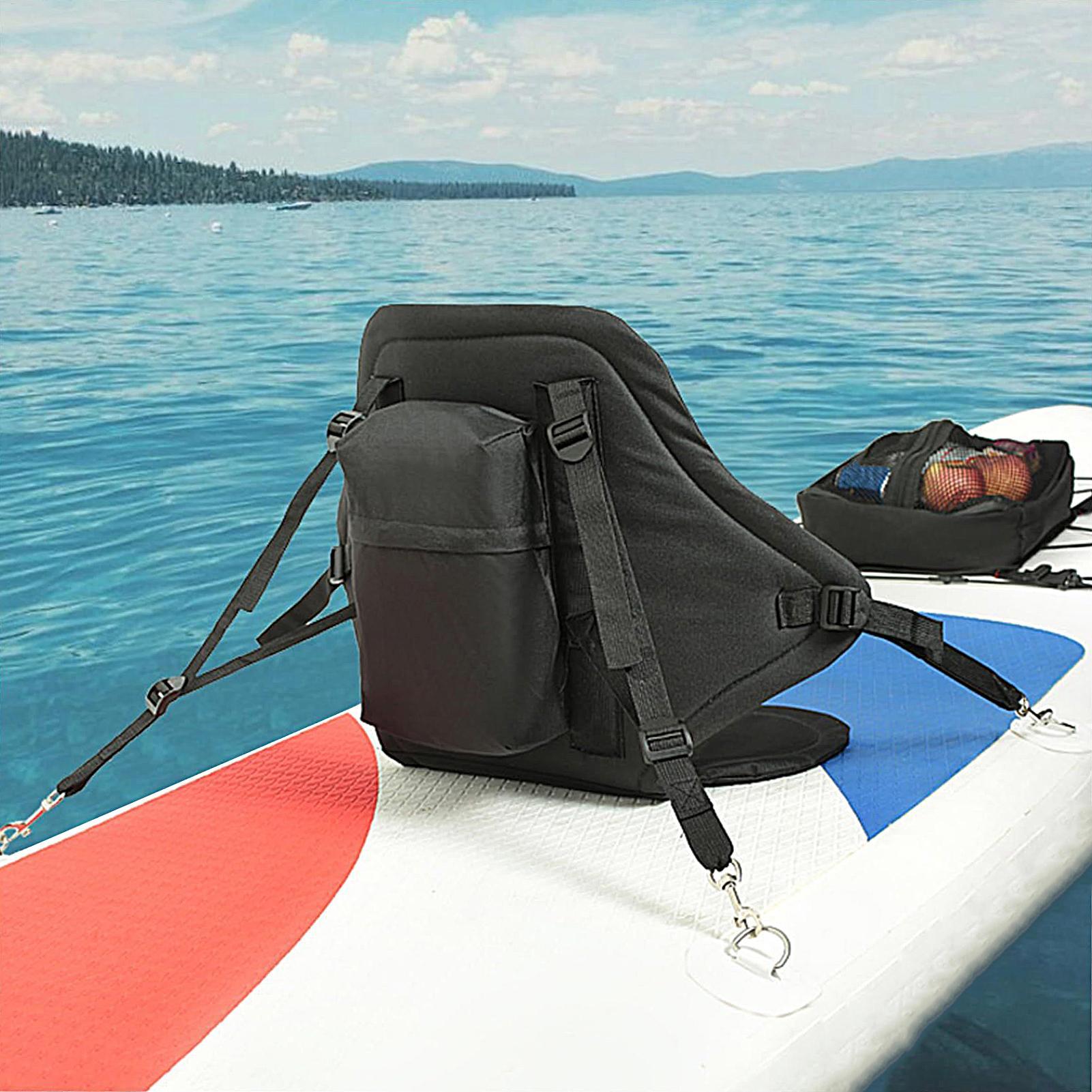 Fishing Kayak Cart - Kajak-Sitzkissen mit Aufbewahrungstasche, gepolstert, verstellbarer Kanu-Sicherheitssitz,