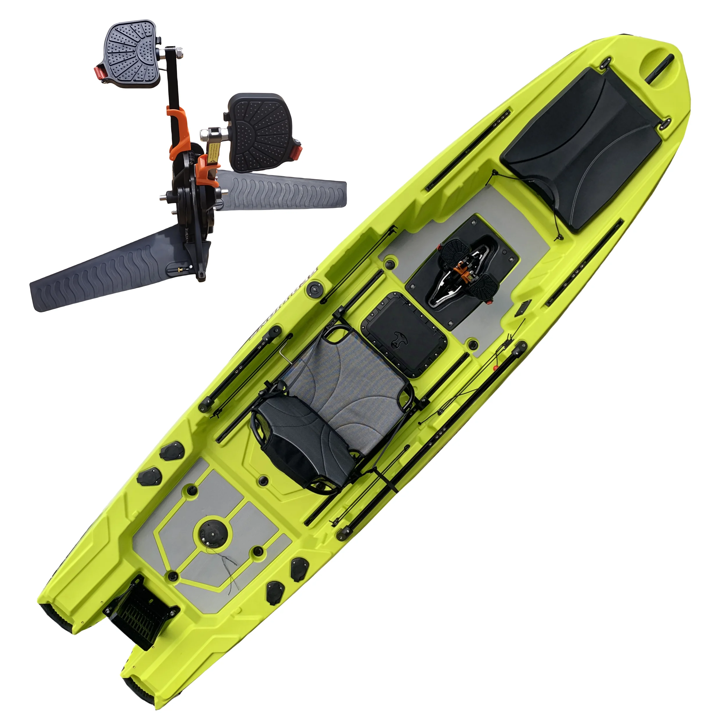 Fishing Kayak Seat - Professionelles Kajak-Einzel-Angelpedal aus Kunststoff, Kajak, Aluminiumsitz,