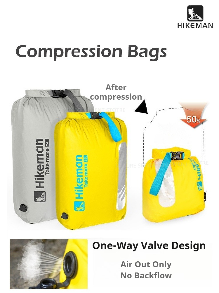 Fishing Kayak Storage Bag - HIKEMAN Vakuum-Kompressionsbeutel mit Einwegventil Pumpenfreier Wasserdichter