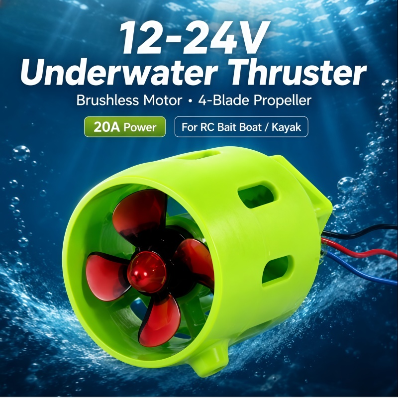 Fishing Kayak Sit On Top - 12-24V 20A Bürstenloser Unterwasser-Thruster 4-Blatt RC