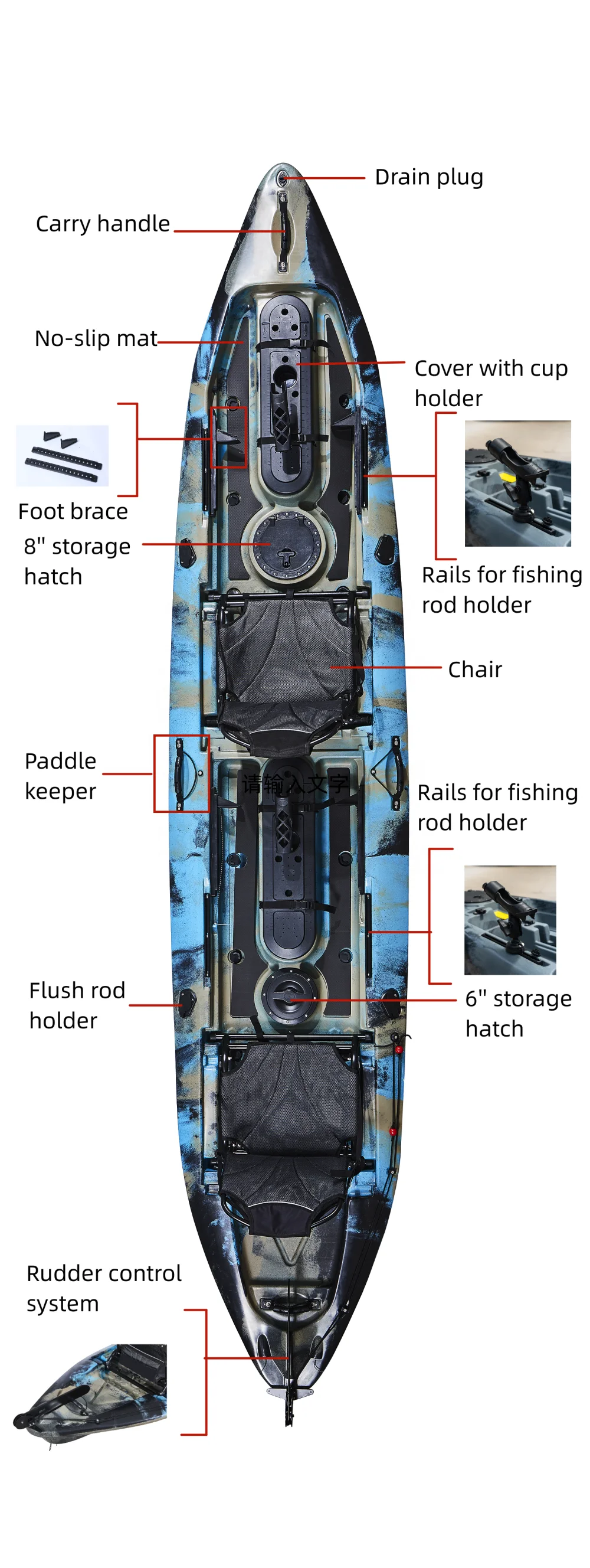 Großhandel 2-Personen-Kunststo – Fishing Kayak Paddle Bewertung und Preis