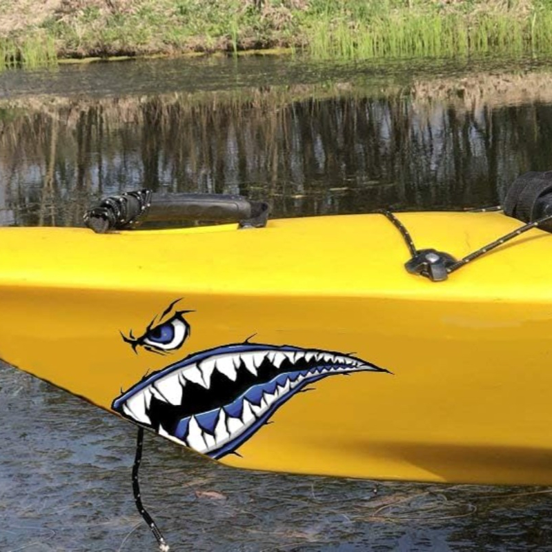 2PCS Hai Zähne Mund Boot Aufkl – Fishing Kayak Sit On Top Bewertung und Preis